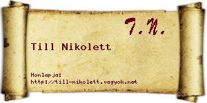 Till Nikolett névjegykártya